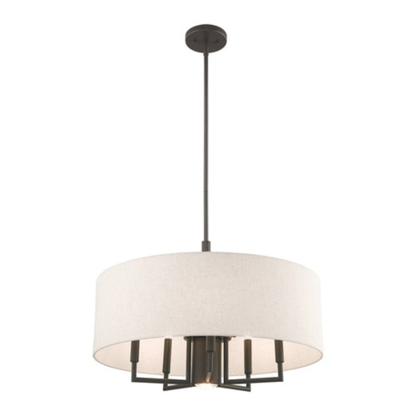 Meridian 6 Light English Bronze Pendant