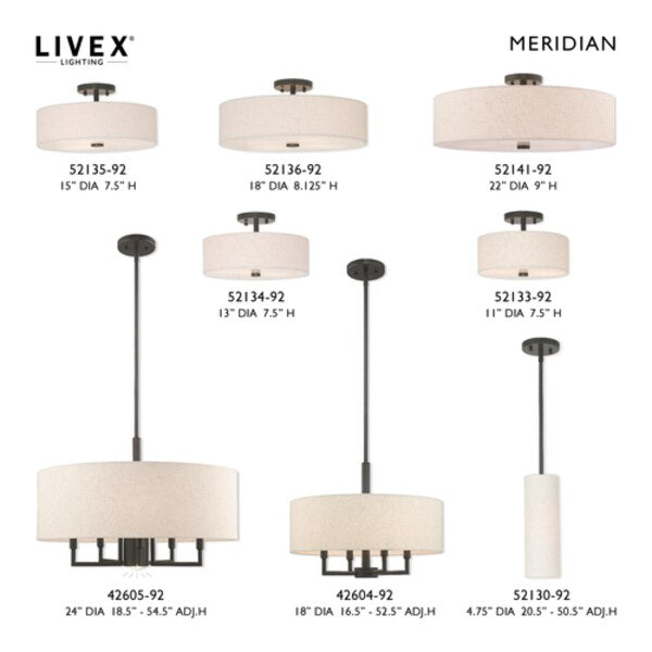 Meridian 6 Light English Bronze Pendant