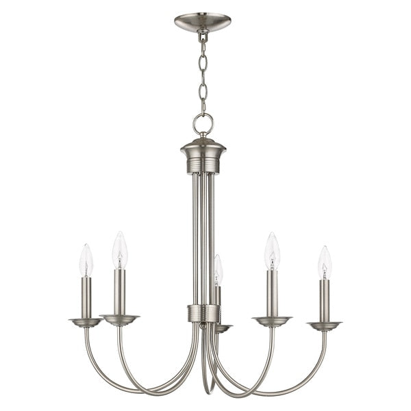 Estate 5 Light Brushed Nickel Chandelier