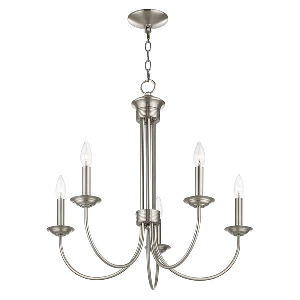 Estate 5 Light Brushed Nickel Chandelier