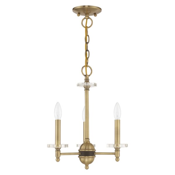 Bancroft 3 Light Antique Brass Mini Chan