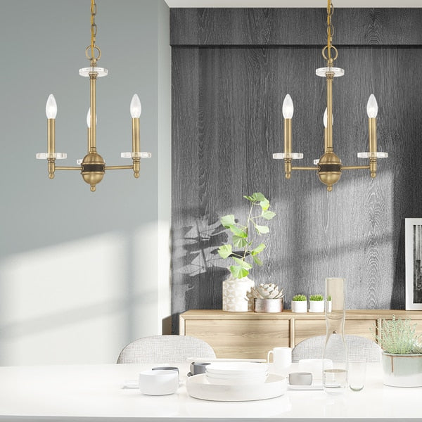 Bancroft 3 Light Antique Brass Mini Chan