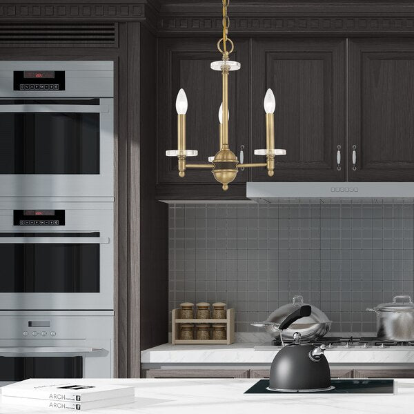 Bancroft 3 Light Antique Brass Mini Chan