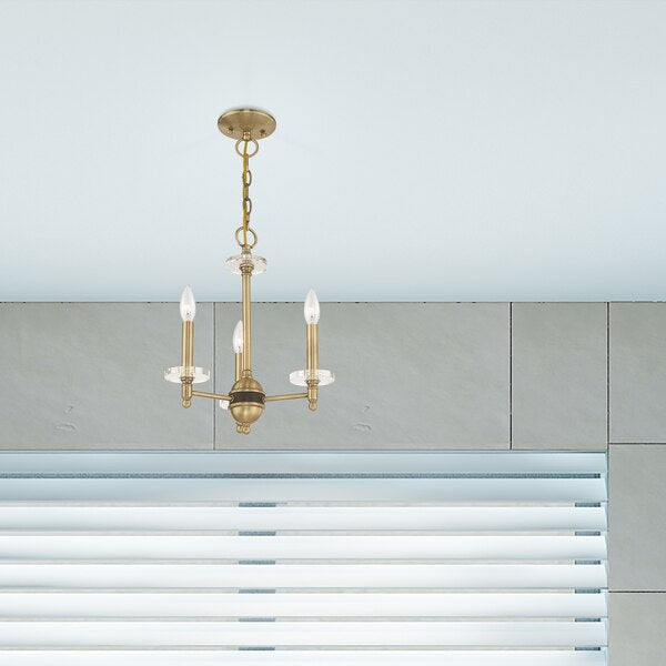 Bancroft 3 Light Antique Brass Mini Chan