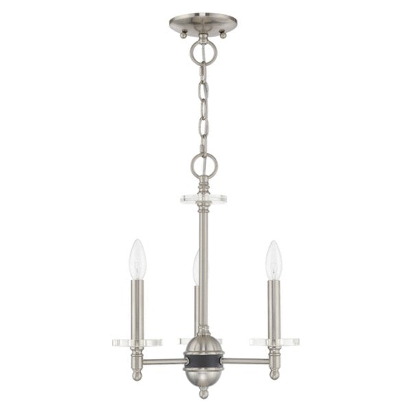 Bancroft 3 Light Brushed Nickel Mini Chandelier