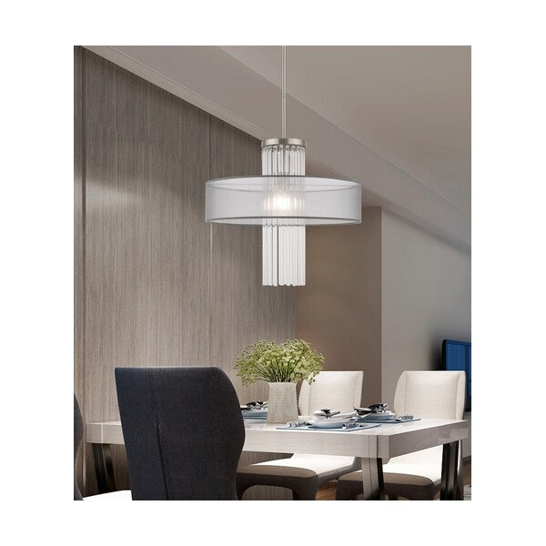 Alexis 1 Light Brushed Nickel Pendant Ch