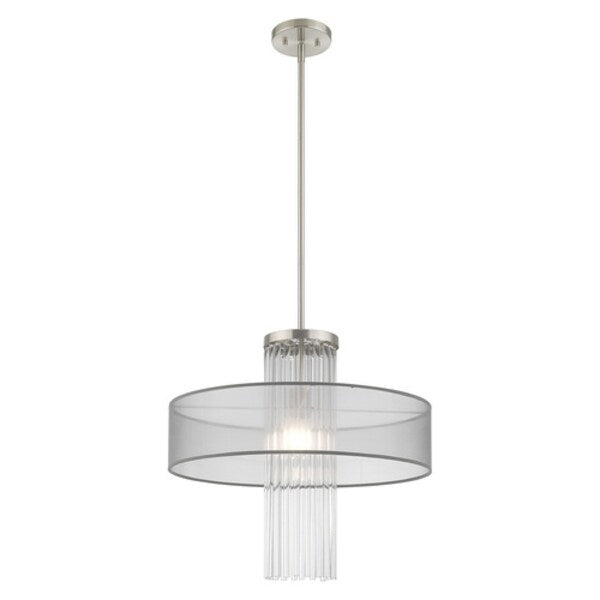 Alexis 1 Light Brushed Nickel Pendant Ch