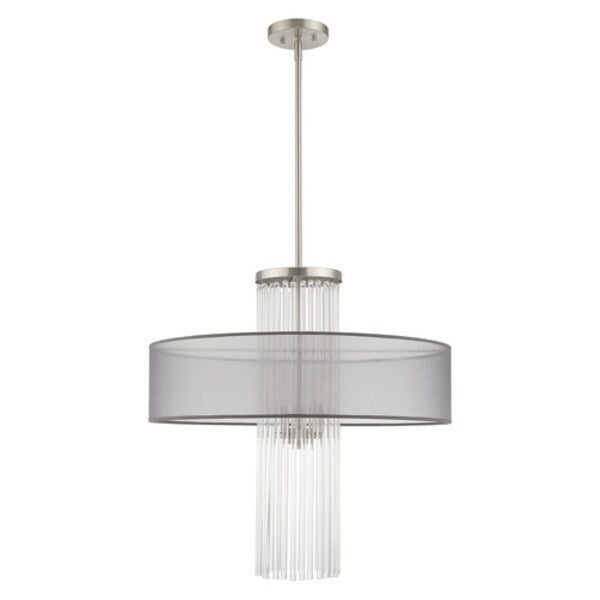 Alexis 4 Light Brushed Nickel Pendant Chandelier