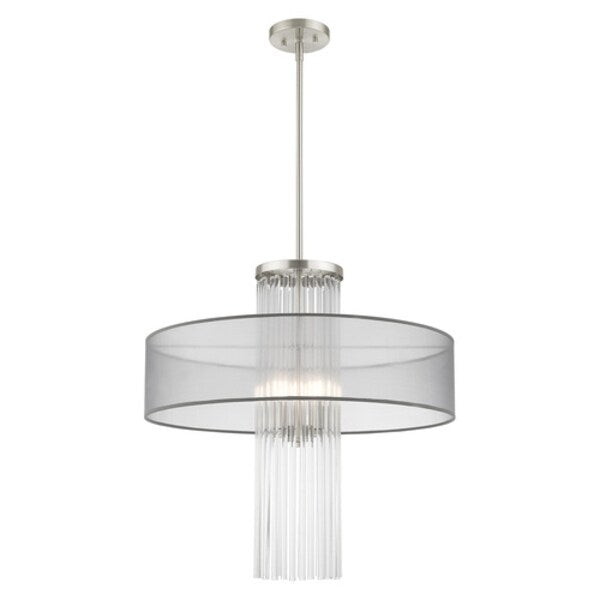 Alexis 4 Light Brushed Nickel Pendant Chandelier