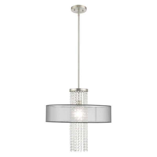 Bella Vista 1 Light Brushed Nickel Pendant Chandelier