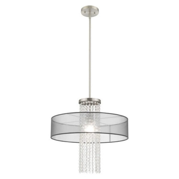 Bella Vista 1 Light Brushed Nickel Pendant Chandelier