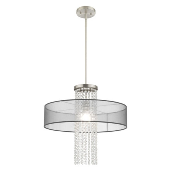 Bella Vista 1 Light Brushed Nickel Pendant Chandelier