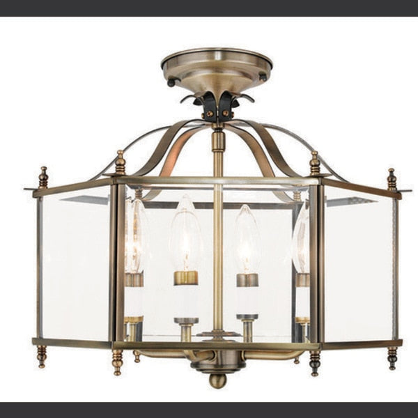 Livingston 4 Light Antique Brass Convert