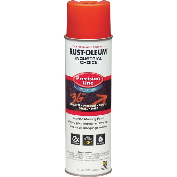 Inverted Marking Paint, 17 oz., Alert Orange, Water -Based