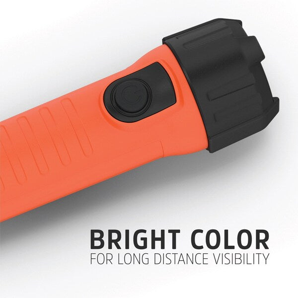 Orange No Led Industrial Handheld Flashlight, D, 60 lm