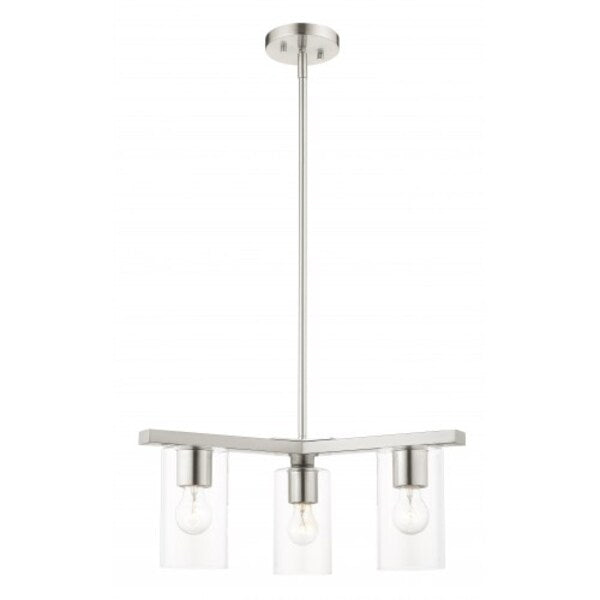 Brushed Nickel Chandelier, 3 Light
