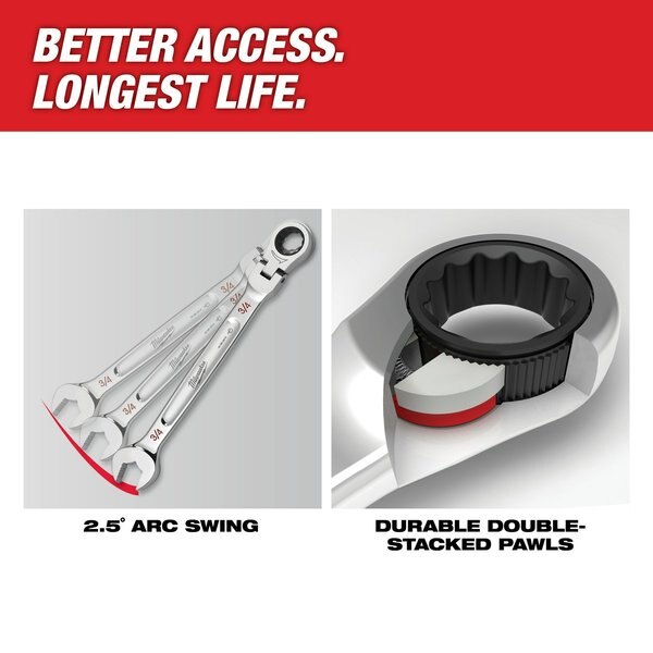 1 in. SAE Flex Head Combination Wrench