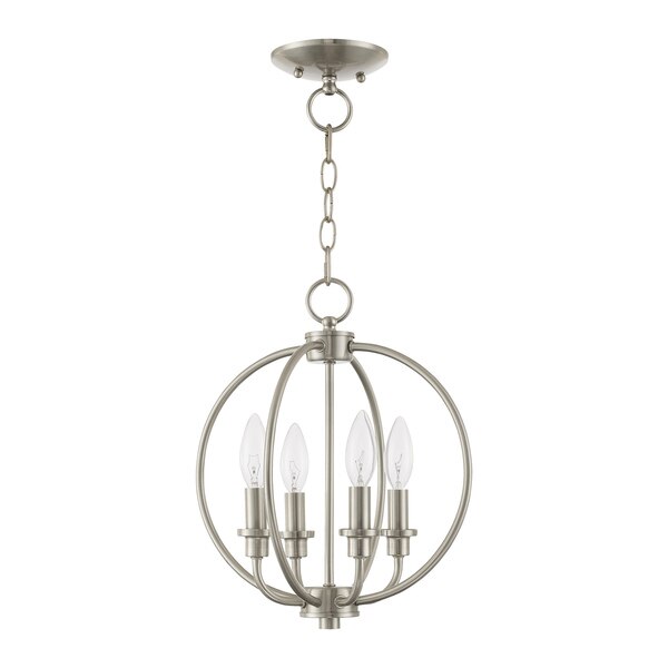 Milania 4 Light Brushed Nickel Convertible Chandelier/Ceiling Mount