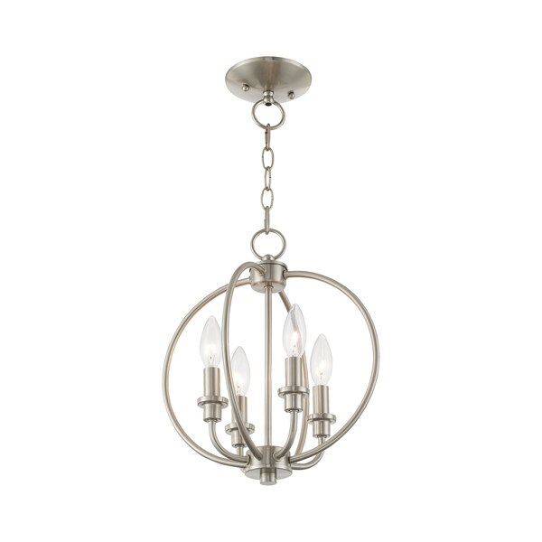 Milania 4 Light Brushed Nickel Convertible Chandelier/Ceiling Mount