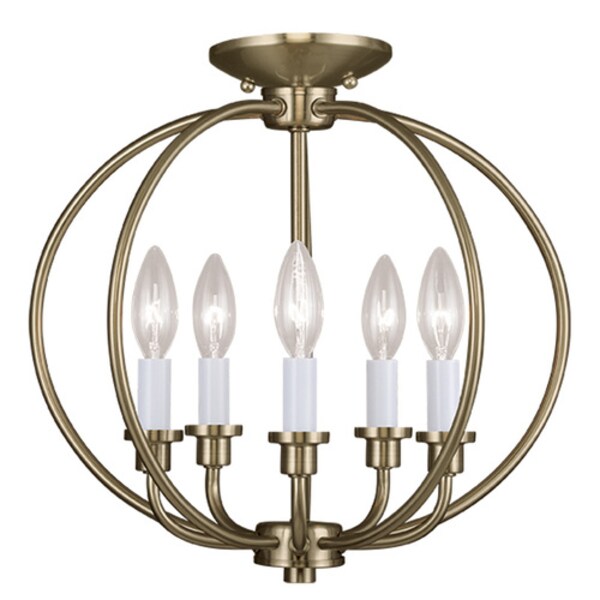 Milania 5 Light Antique Brass Convertibl