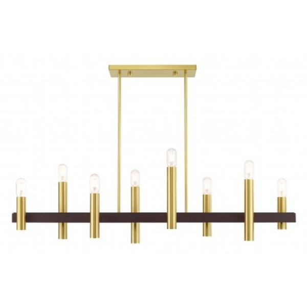 Satin Brass with Bronze Accents Chandeli