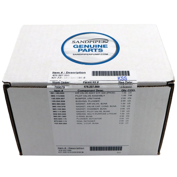 Repair Kit, Air, 1-1/2 In Metallic Pump