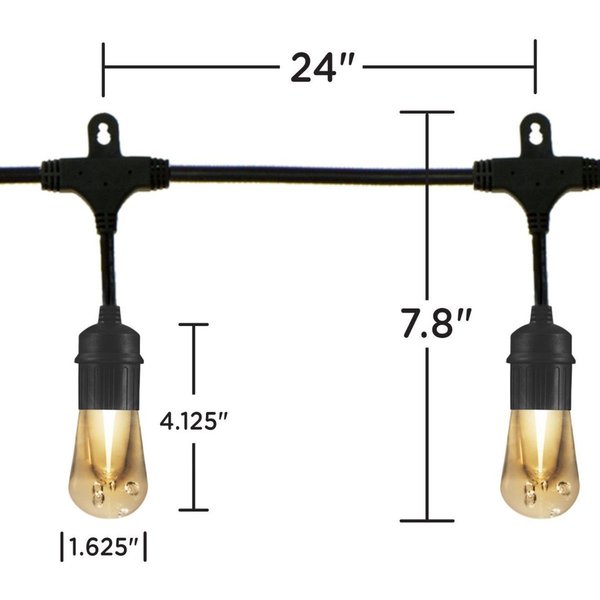 Cafe Lights, 48 ft., 24 Bulb