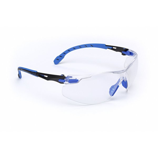 Safety Glasses Kit, 2 Pairs, Elastic Strap, Foam Gasket, Solus 1000, Anti-Fog, Black/Blue, Clear
