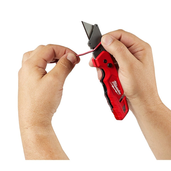 6-7/8 in. FASTBACK General Purpose Compact Folding Utility Knife with 5 Blade Storage in Red