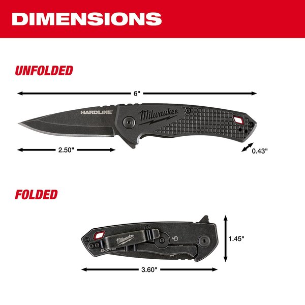 2.5â HARDLINE Smooth Blade Pocket Knife