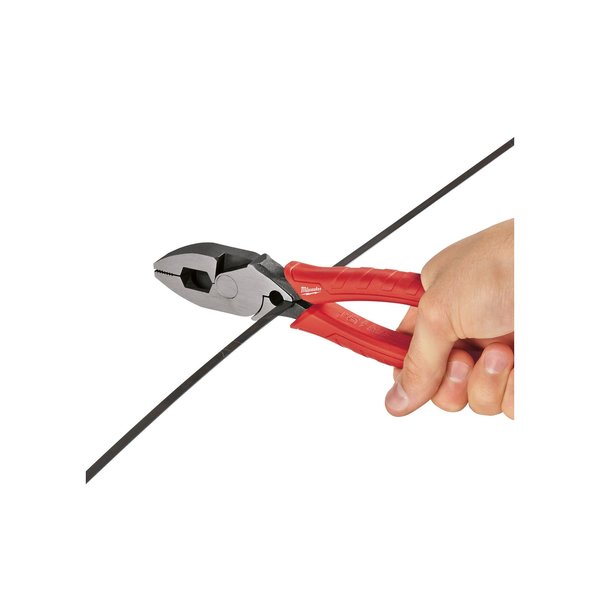 9 in Linemans Plier High Leverage w/ Fish Tape Puller, Wire Crimper, Steel