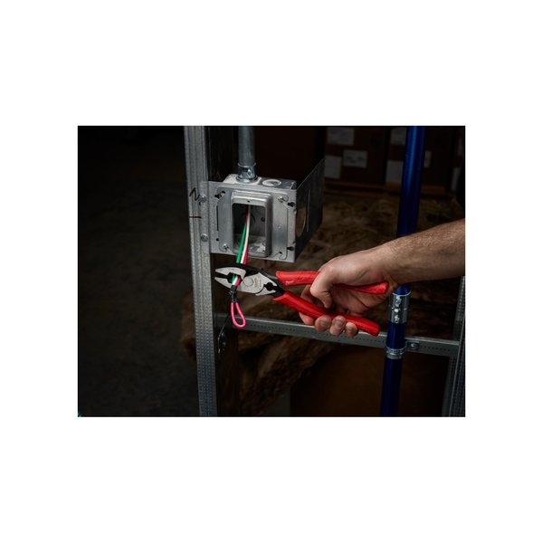 9 in Linemans Plier High Leverage w/ Fish Tape Puller, Wire Crimper, Steel