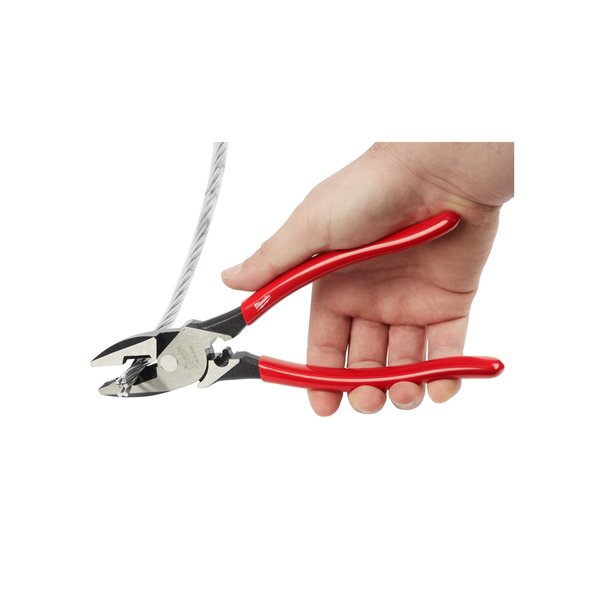 9 in Linemans Plier High Leverage w/ Wire Crimper, Steel