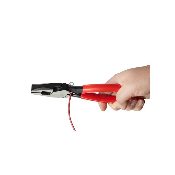 9 in Linemans Plier High Leverage w/ Wire Crimper, Steel