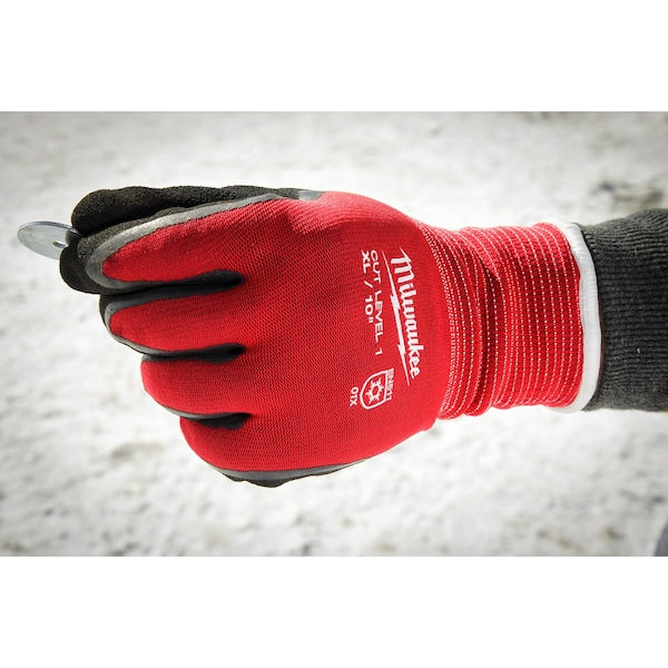 Level 1 Cut Resistant Latex Dipped Insulated Winter Gloves - Small (12 pair)