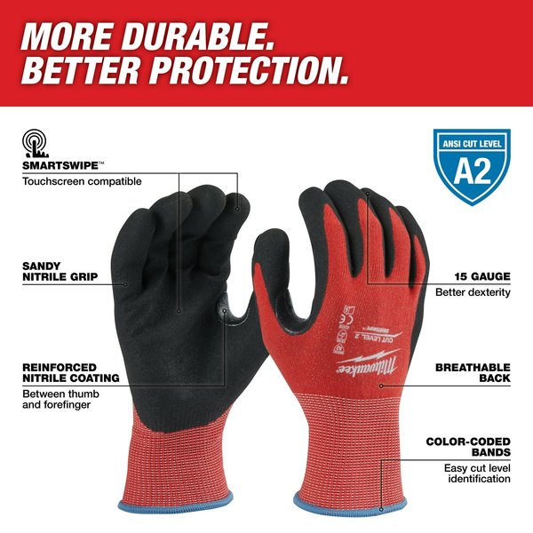 Level 2 Cut Resistant Nitrile Dipped Gloves - Medium