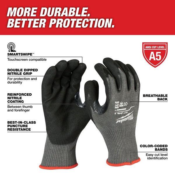12 Pk Cut 5 Dipped Gloves - L