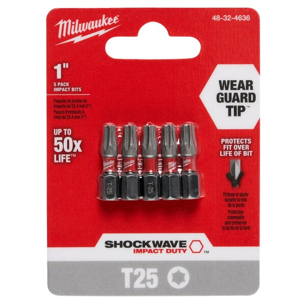1 in. TORX T25 SHOCKWAVE Impact Duty Insert Bit (5 pk)
