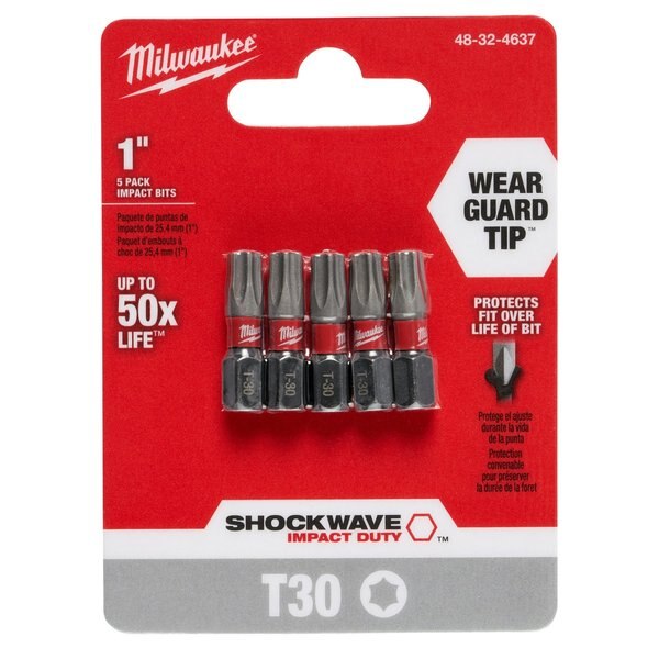 1 in. TORX T30 SHOCKWAVE Impact Duty Insert Bit (5 pk)