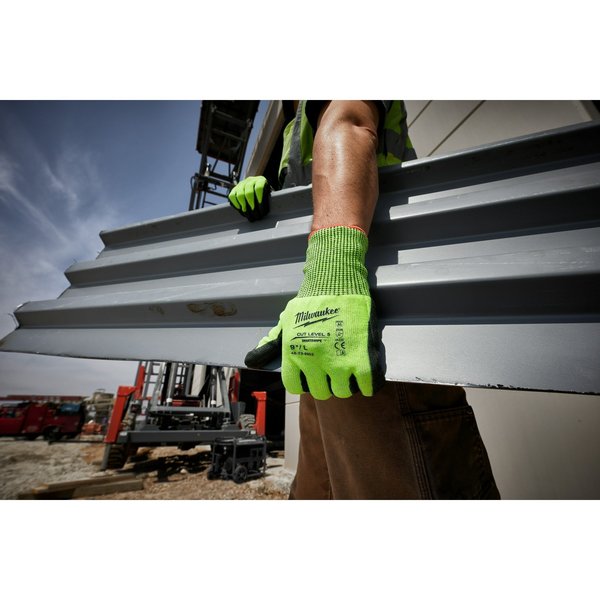 Level 5 Cut Resistant High Visibility Polyurethane Dipped Gloves - Small