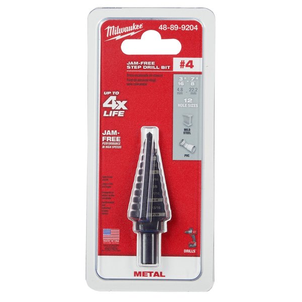 #4 Step Drill Bit, 3/16
