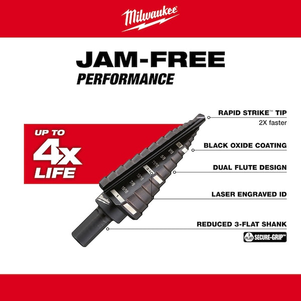 #8 Step Drill Bit, 1/2