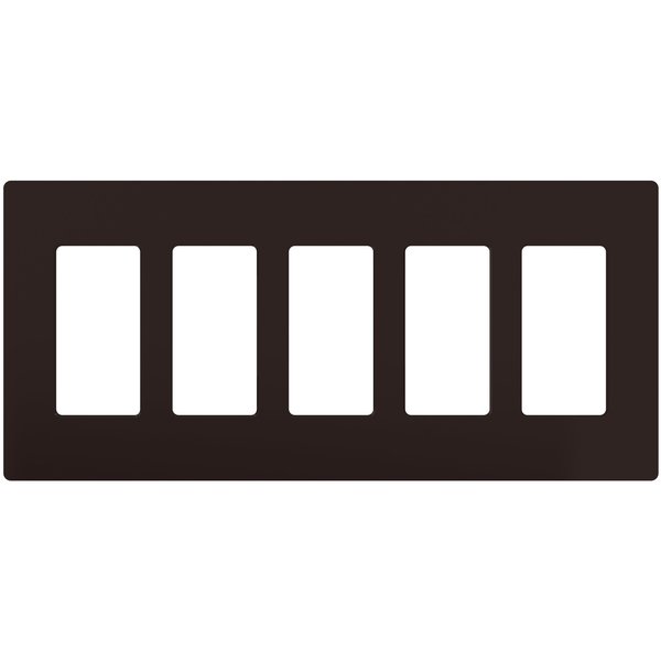 Designer Wall Plates, Number of Gangs: 5 Gloss Finish, Brown