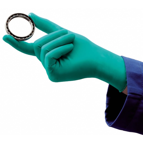 TouchNTuff, 9 1/2 in Chemical Resistant Gloves, Nitrile, Powder-Free, Large (9), 5 mil, 100 Pack