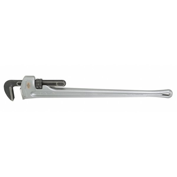 Pipe Wrench, Straight, Aluminum, 48 in L, 6 in Jaw Capacity