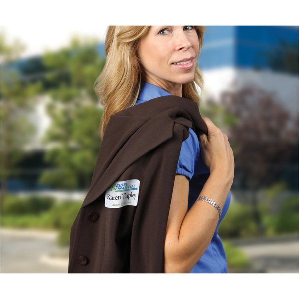 AveryÂ® White Adhesive Name Badges with Blue Border 5895, 2-1/3