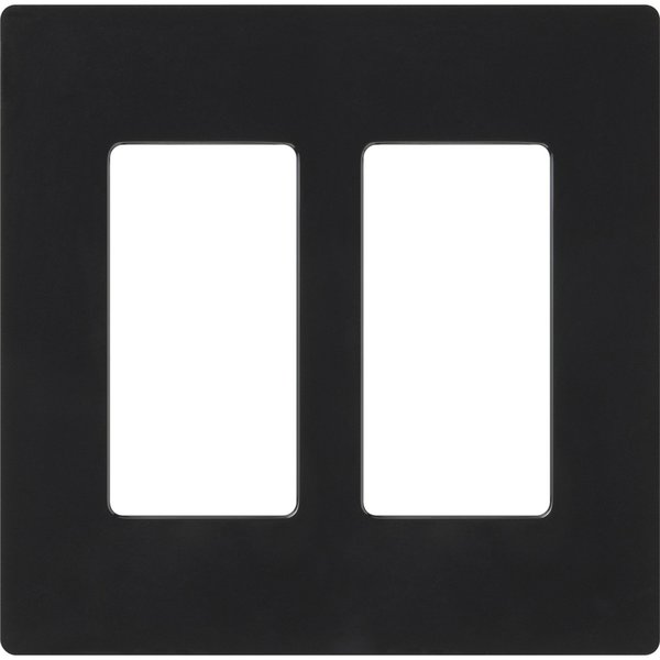 Designer Wall Plates, Number of Gangs: 2 Gloss Finish, Black