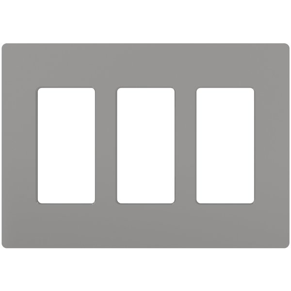 Designer Wall Plates, Number of Gangs: 3 Gloss Finish, Gray