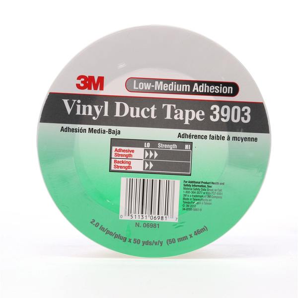 Duct Tape, 2 x 50 yd, 6.5 mil, White, Vinyl