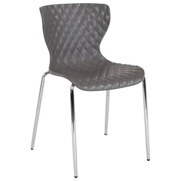 Lowell Contemporary Design Gray Plastic Stack Chair, PK4